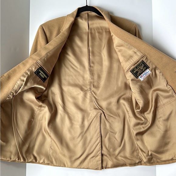 Men’s 100% Camel Hair Vintage Sport Coat Blazer Jacket 42” Chest Made in USA - Picture 11 of 12
